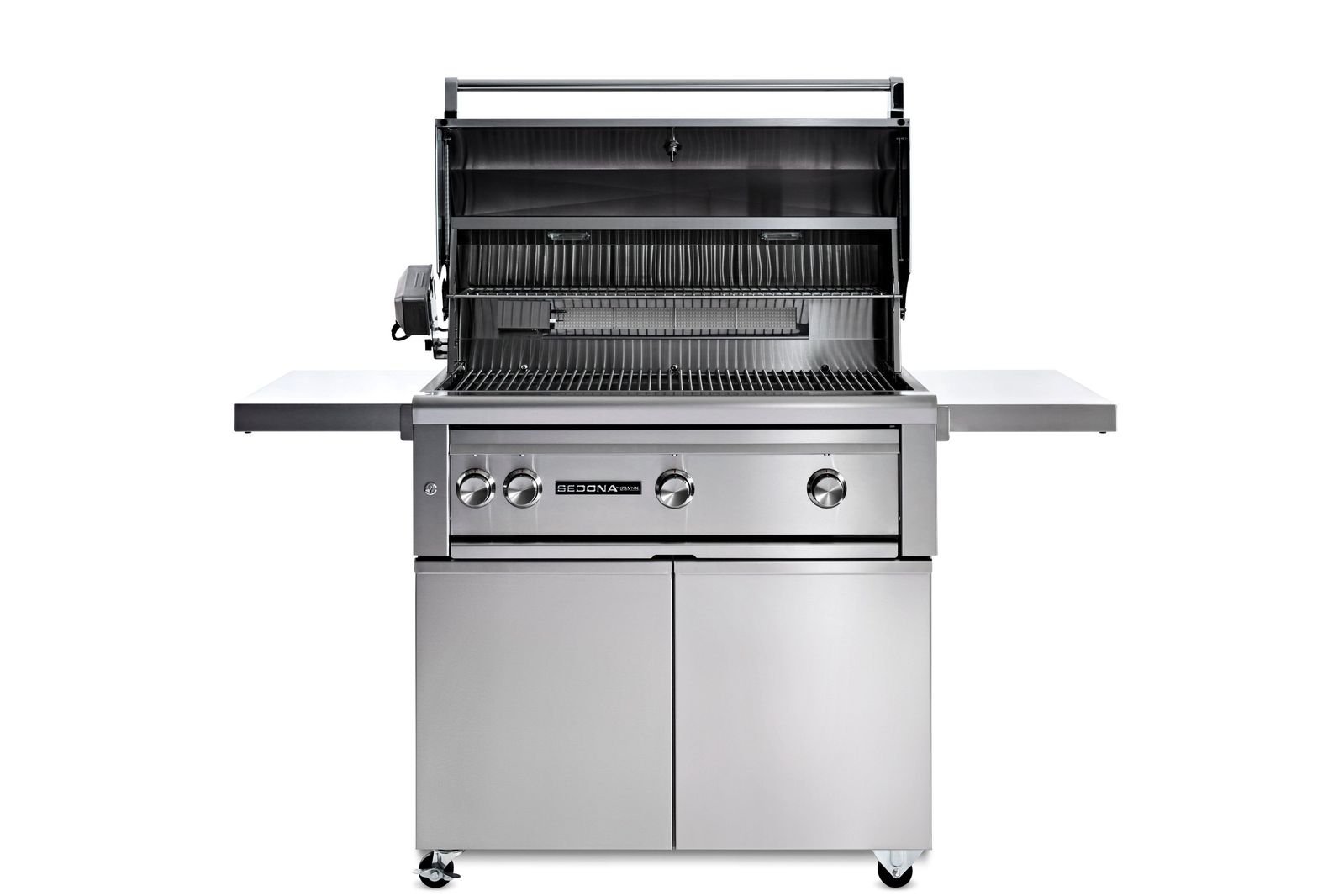 36" Sedona Freestanding Grill And Cart With Rotisserie, 1 Prosear Infrared Burner And 2 Stainless Steel Burners L601PSFRLP
