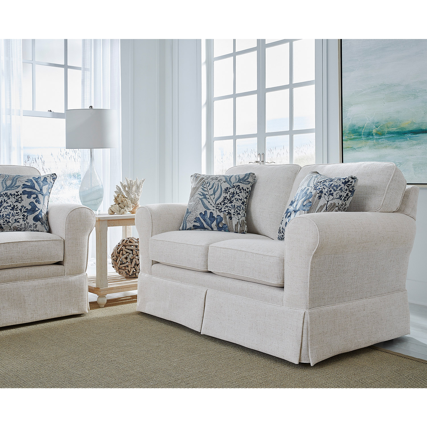 Susanna - Rolled Arm Skirted Loveseat - L70 L70