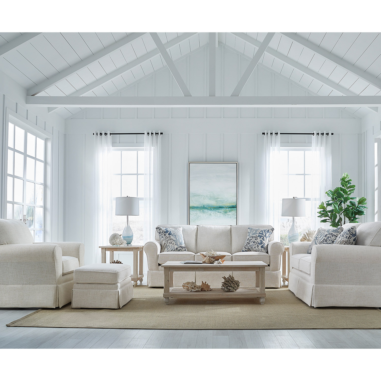 Susanna - Rolled Arm Skirted Loveseat - L70 L70