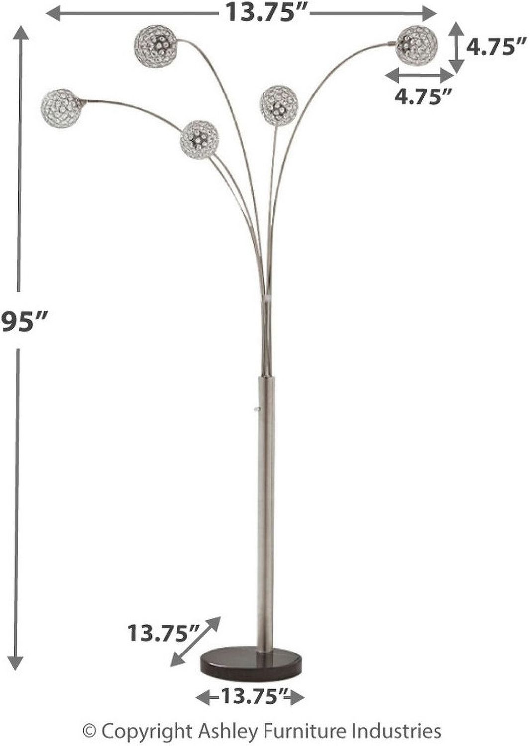 Winter Silver Metal Arc Lamp L725089