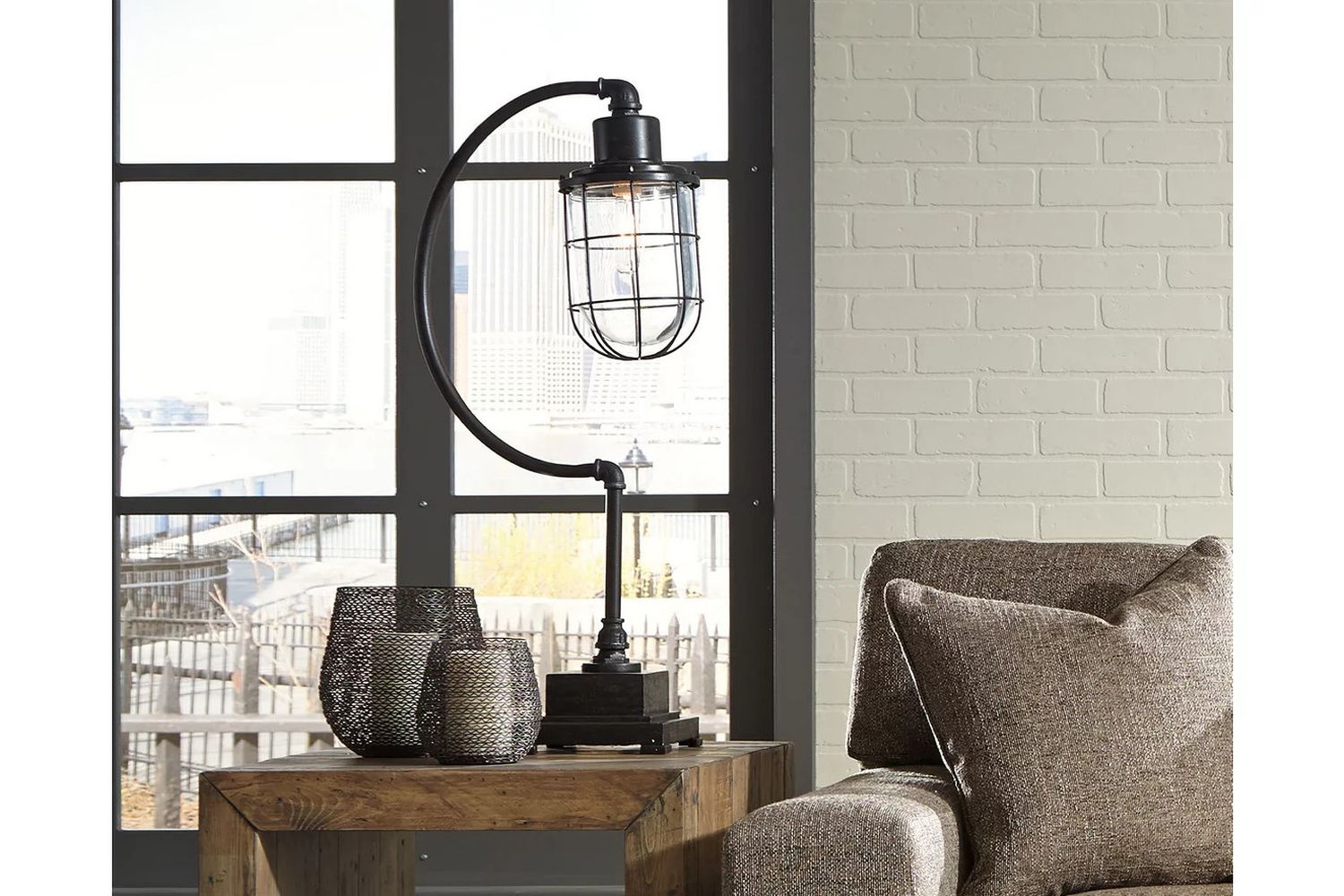 Jae Antique Black Metal Desk Lamp L734232
