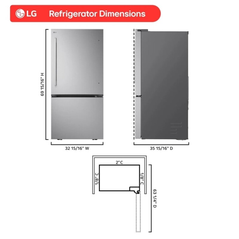 26 Cu. Ft. Bottom Freezer Refrigerator LB26H2200S