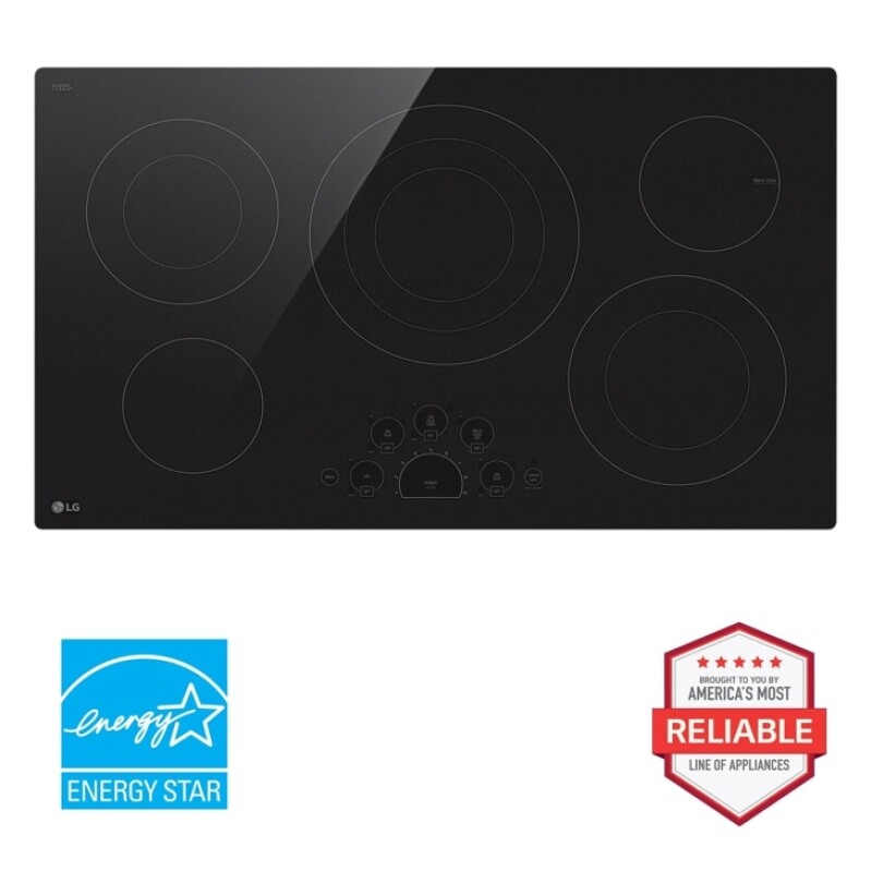 36 Inch Radiant Cooktop, 5 Burner, Black, Energy Star LCE3610SBE