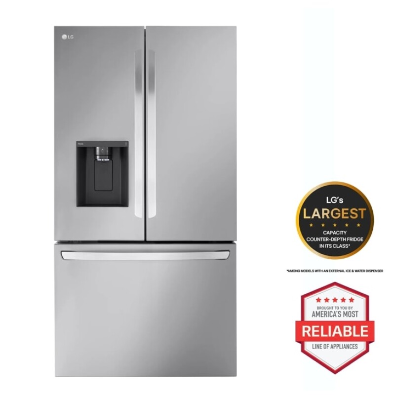 LG 26 cu. ft. Smart Counter-Depth MAX™ French Door Refrigerator Stainless Steel LCFC26XSS Picture 1