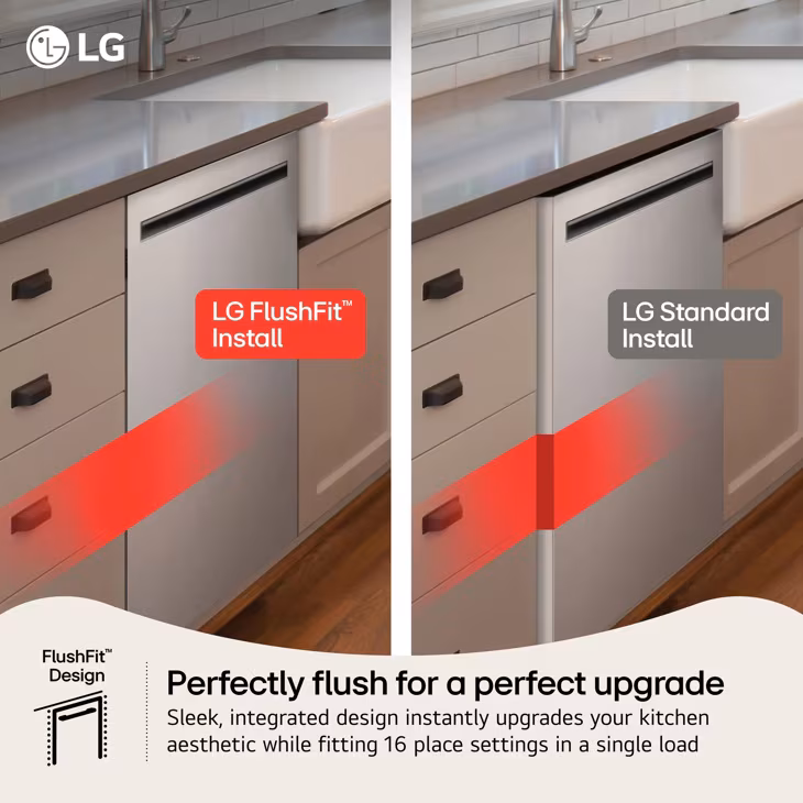24 Inch Smart Top Control Flushfit Design Dishwasher With 1-hour Wash & Dry, Quadwash® Pro, Truesteam® And Dynamic Heat Dry™ LDNPH654S