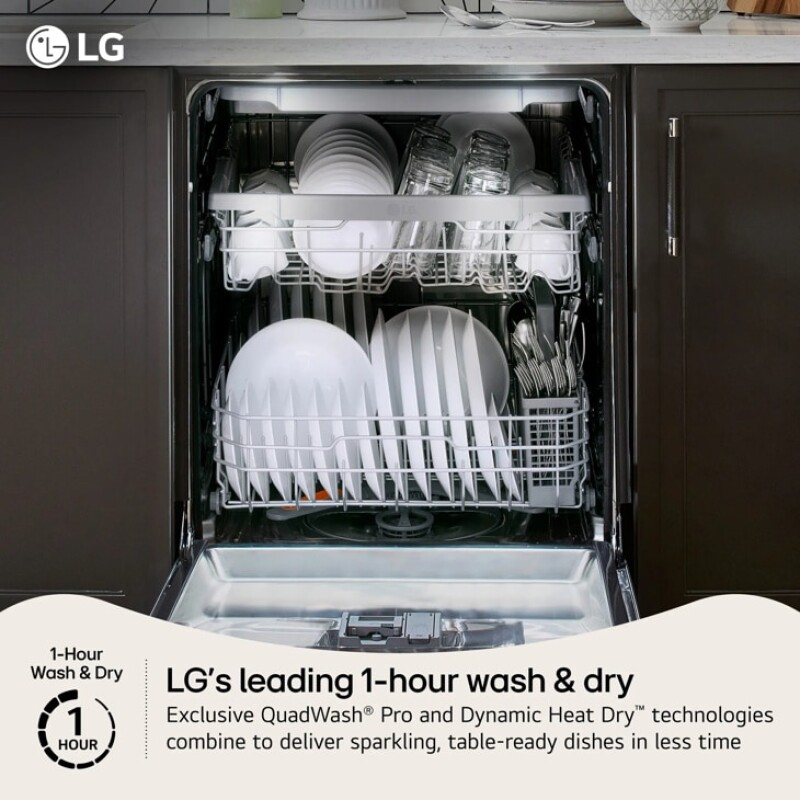 Smart FlushFit™ Top Control Dishwasher with 1-Hour Wash & Dry, QuadWash® Pro, and Dynamic Heat Dry™ w/AutoVent Dry™ view 4