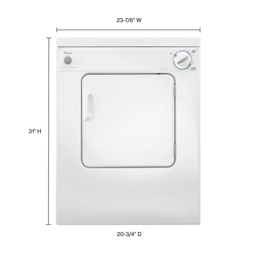 3.4 cu. ft. Compact Front Load Dryer with Flexible Installation view 11