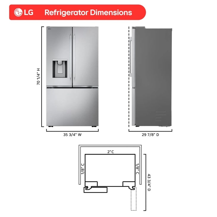 24 cu. ft. Counter-Depth MAX™ with Zero Clearance™ 3-Door French Door Refrigerator view 18