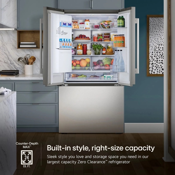 24 cu. ft. Counter-Depth MAX™ with Zero Clearance™ 3-Door French Door Refrigerator view 13
