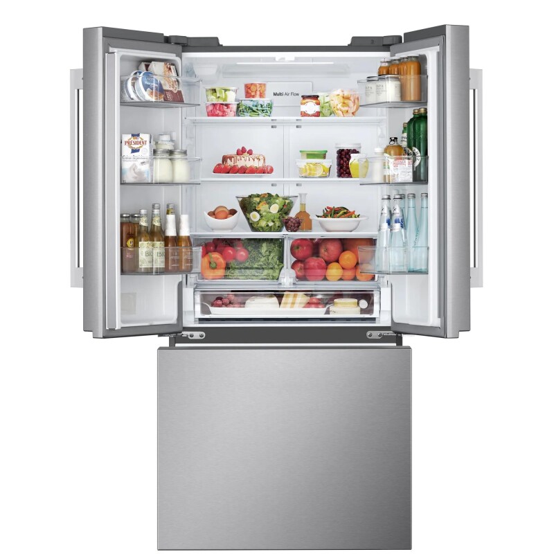 25 cu.ft. 3-Door French Door Refrigerator with Hybrid Handle Design view 3