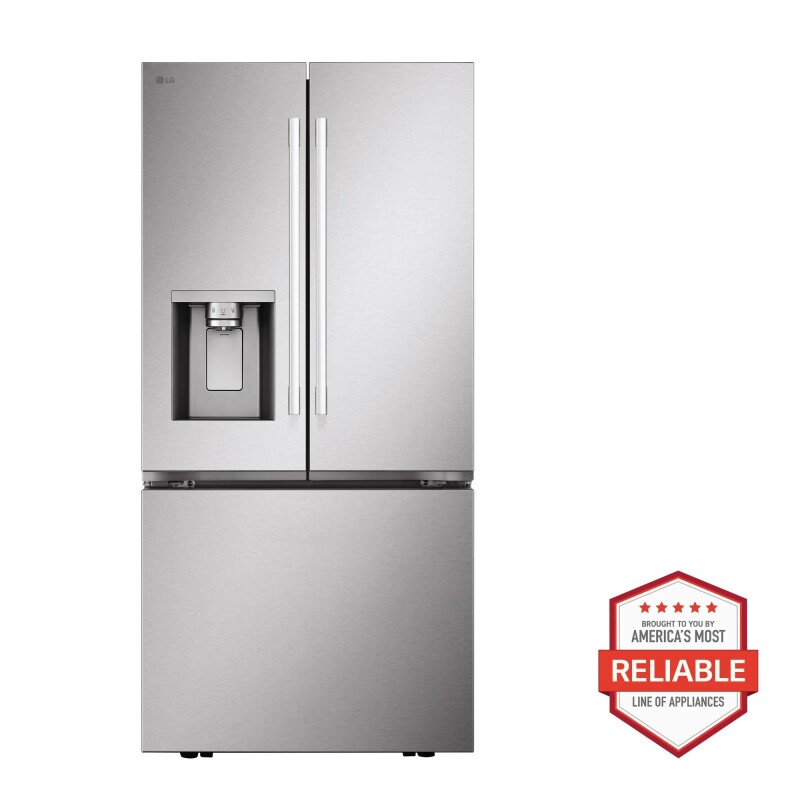 LG 25 cu.ft. 3-Door French Door Refrigerator with Hybrid Handle Design and External Ice and Water Dispenser PrintProof™ Stainless Steel LF25H6330S Picture 1