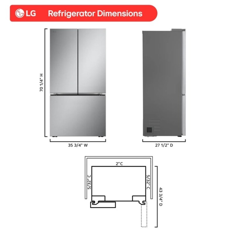 25 cu.ft. 3-Door French Door Refrigerator view 15