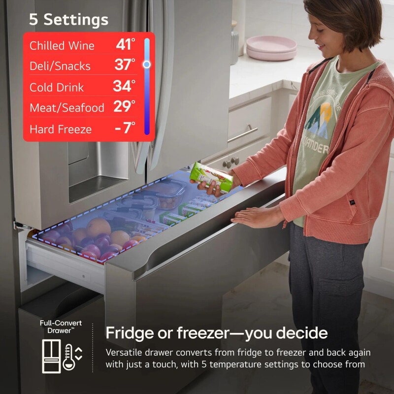 26 cu.ft. 4 Door French Door, Fully Convertible Drawer view 13