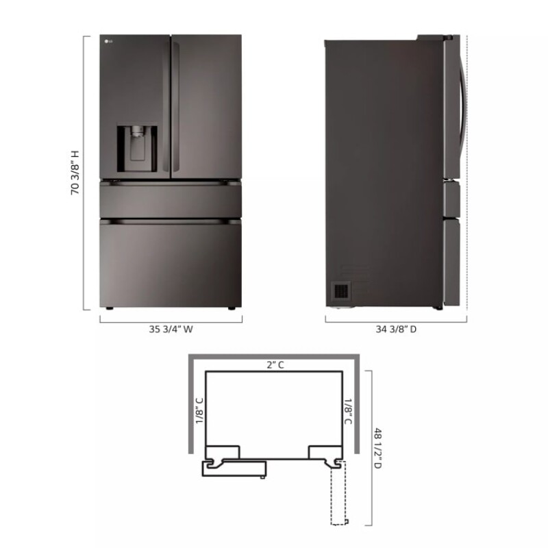 29 cu. ft. Smart Standard-Depth MAX™ 4-Door French Door Refrigerator with Full-Convert Drawer™ view 4