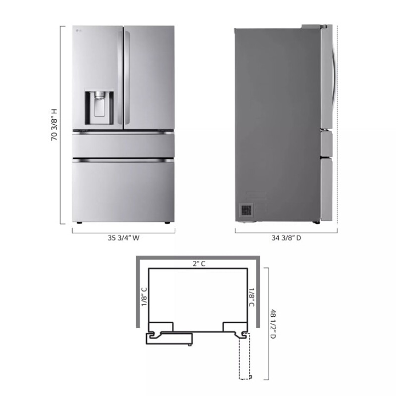 29 cu. ft. Smart Standard-Depth MAX™ 4-Door French Door Refrigerator with Full-Convert Drawer™ view 4