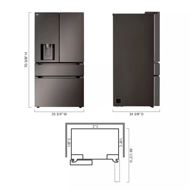 29 cu. ft. Smart Standard-Depth MAX™ 4-Door French Door Refrigerator with Full-Convert Drawer™ LF29S8330D