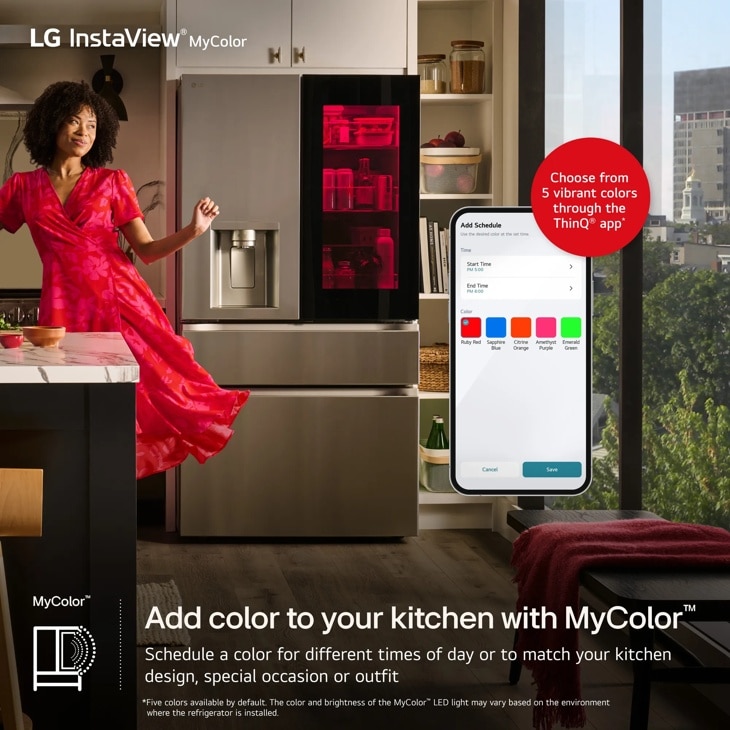 29 cu. ft. Standard-Depth MAX™ 4-Door French Door Refrigerator with Mirror InstaView® MyColor™ and Mini Craft Ice™ view 22