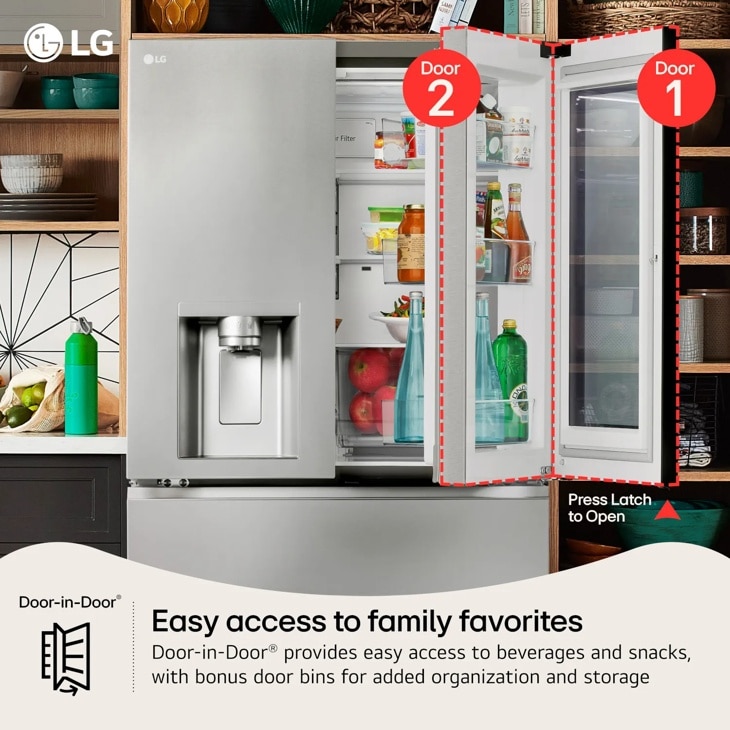 29 cu. ft. Standard-Depth MAX™ 4-Door French Door Refrigerator with Mirror InstaView® MyColor™ and Mini Craft Ice™ view 21