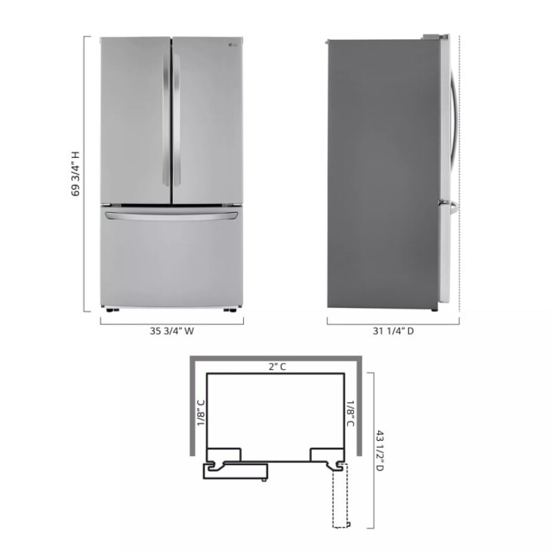 23 Cu. Ft. French Door Counter-depth Refrigerator LFCC22426S