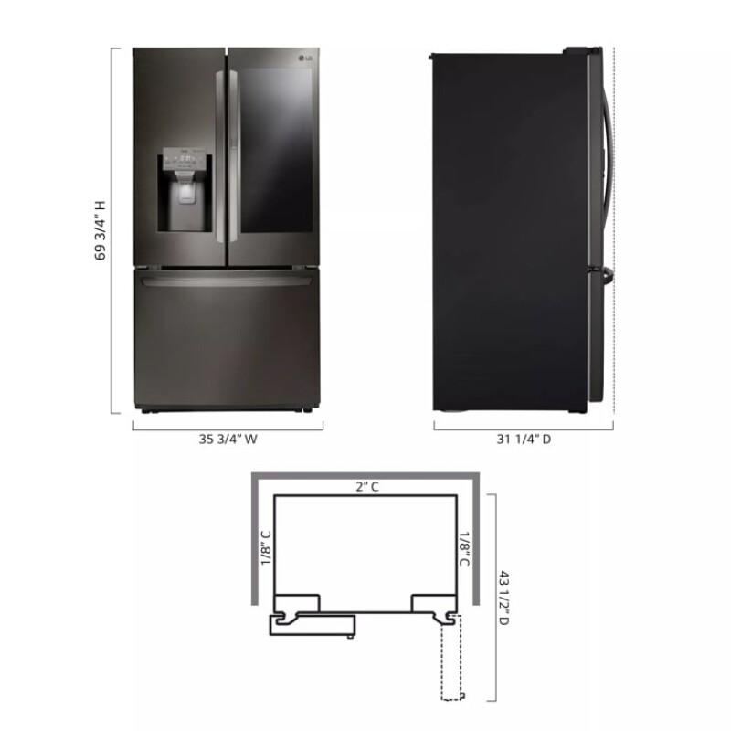 22 cu. ft. Smart wi-fi Enabled InstaView™ Door-in-Door® Counter-Depth Refrigerator LFXC22596D