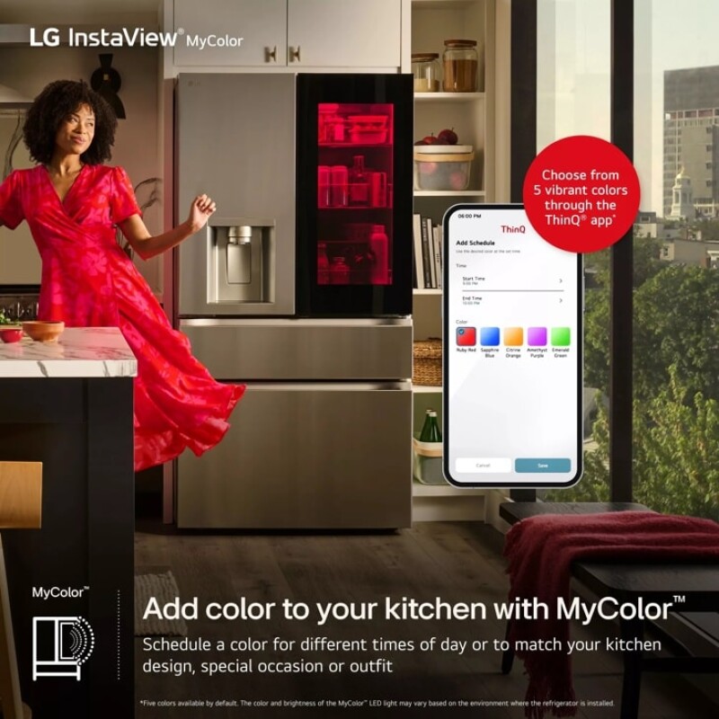 29 cu. ft. Smart InstaView® Door-in-Door® Standard-Depth MAX™ 4-Door French Door Refrigerator with MyColor™ and Craft Ice™ LH29S8565S