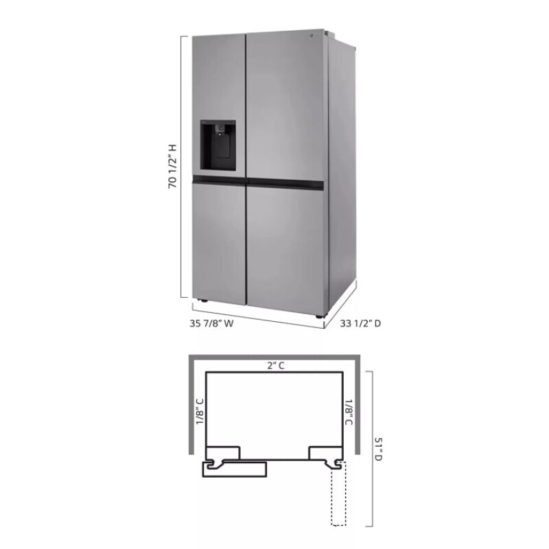 27 cu. ft. Side-by-Side Refrigerator with Craft Ice™ LHSXS2706S