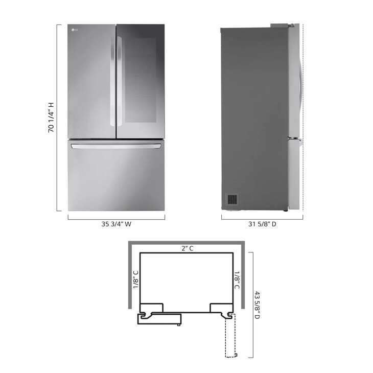 26.5 cu. ft. Smart Mirror InstaView® Counter-Depth MAX French Door Refrigerator LLFGC2706S