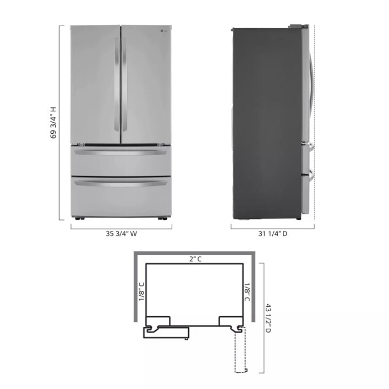 23 cu. ft. French Door Counter-Depth Refrigerator view 3