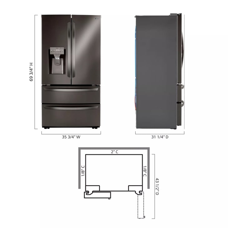 22 cu ft. Smart Counter Depth Double Freezer Refrigerator LMXC22626D