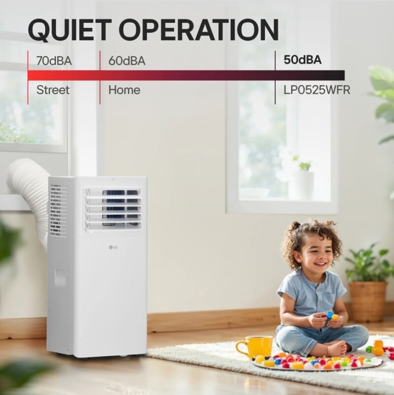 5,100 BTU (SACC) / 9,000 BTU (ASHRAE) Portable Air Conditioner, 150 Sq. Ft LP0525WFR