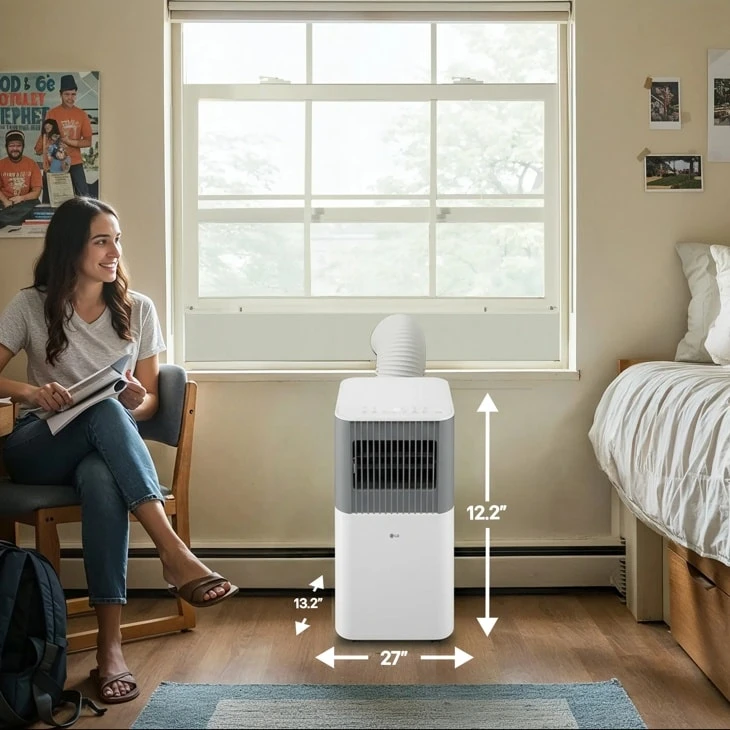 5,000 Btu (sacc) / 8,500 Btu (ashrae) White & Gray Portable Air Conditioner | Cools Up To 150 Sq. Ft. LP0526PGF