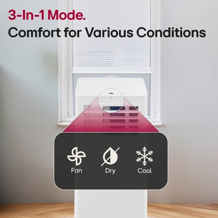 6,000 BTU (SACC) / 10,000 BTU (ASHRAE) Portable Air Conditioner, 250 Sq. Ft LP0625WFR