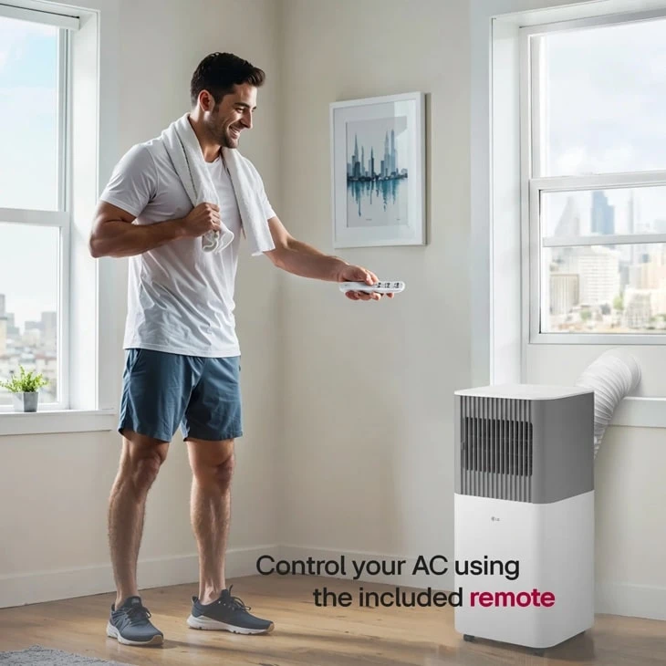 6,000 Btu (sacc) / 10,000 Btu (ashrae) White & Gray Portable Air Conditioner | Cools Up To 250 Sq. Ft. LP0626PGF
