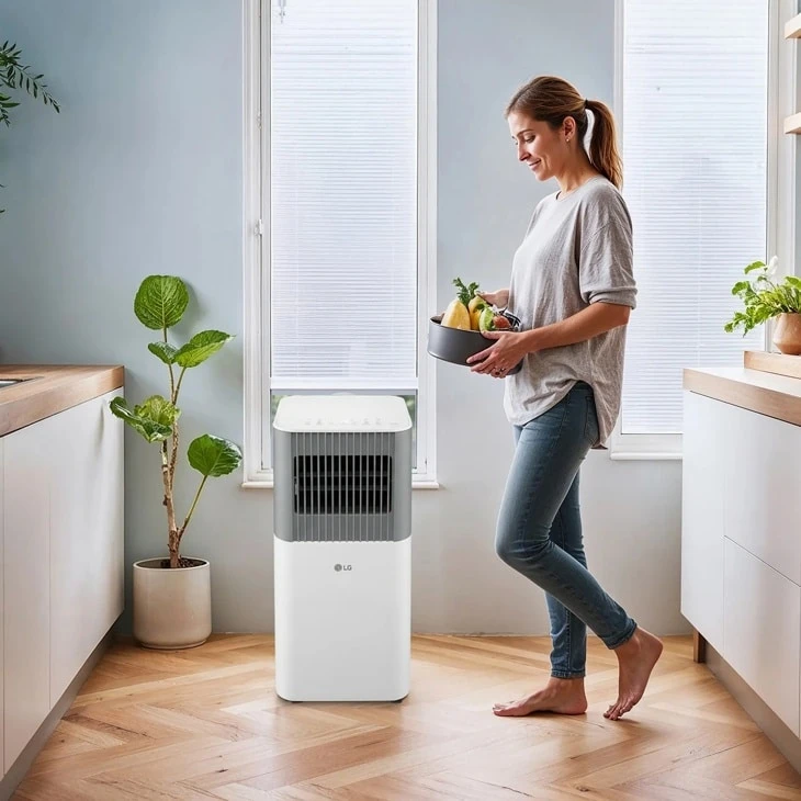 6,000 Btu (sacc) / 10,000 Btu (ashrae) White & Gray Portable Air Conditioner | Cools Up To 250 Sq. Ft. LP0626PGF