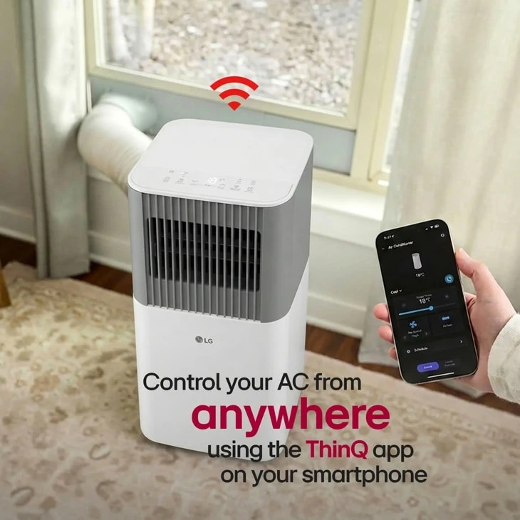 6,000 Btu (sacc) / 10,000 Btu (ashrae) Wi-fi White & Gray Portable Air Conditioner | Cools Up To 250 Sq. Ft. LP0626PGSF