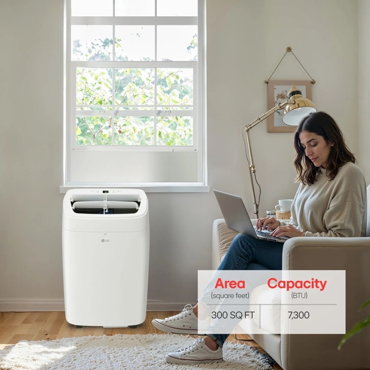 7,300 BTU (SACC) / 11,000 BTU (ASHRAE) Portable Air Conditioner, 300 Sq. Ft view 2