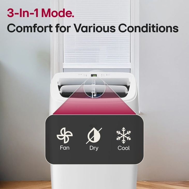 7,300 BTU (SACC) / 11,000 BTU (ASHRAE) Portable Air Conditioner, 300 Sq. Ft view 3