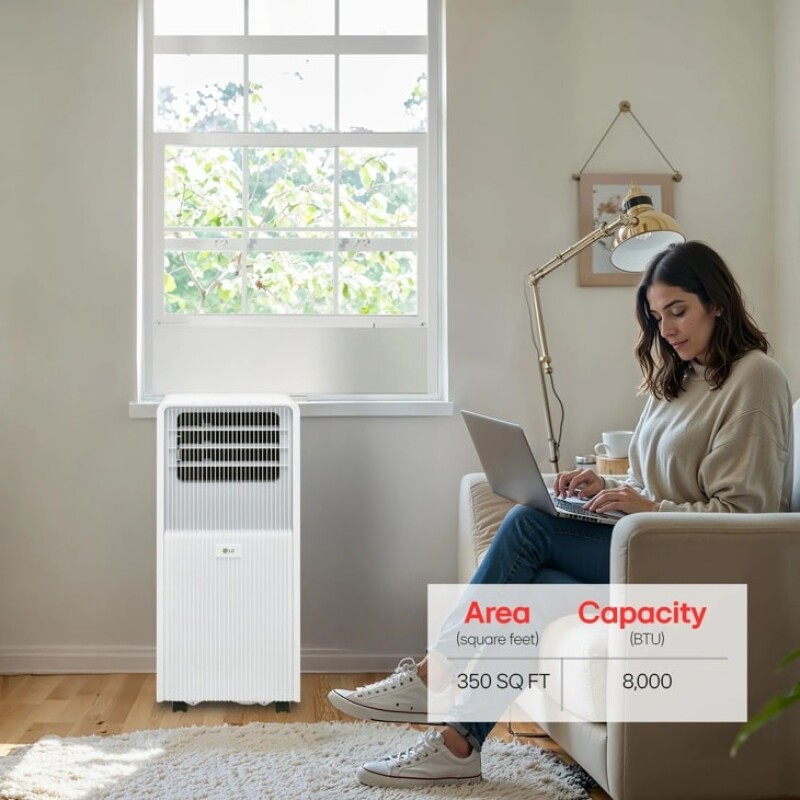 8,000 BTU (SACC) / 11,000 BTU (ASHRAE) Portable Air Conditioner, 350 Sq. Ft LP0825WFR