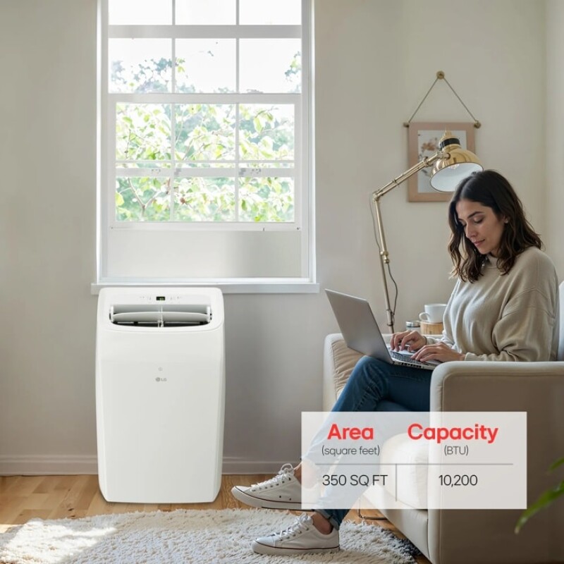 10,200 BTU (SACC) / 14,000 BTU (ASHRAE) Portable Air Conditioner with Heat, 450 Sq. Ft view 5