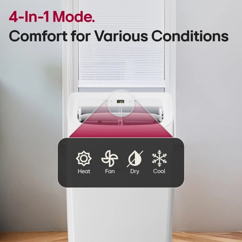 10,200 BTU (SACC) / 14,000 BTU (ASHRAE) Portable Air Conditioner with Heat, 450 Sq. Ft view 6