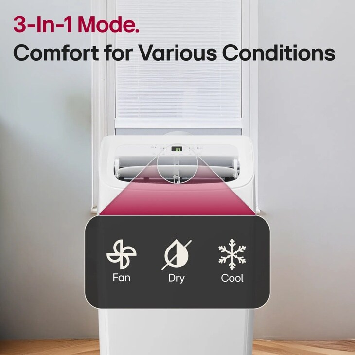 10,200 BTU (SACC) / 14,000 BTU (ASHRAE) Portable Air Conditioner, Cooling & Heating | Up To 450 sq. ft. view 4