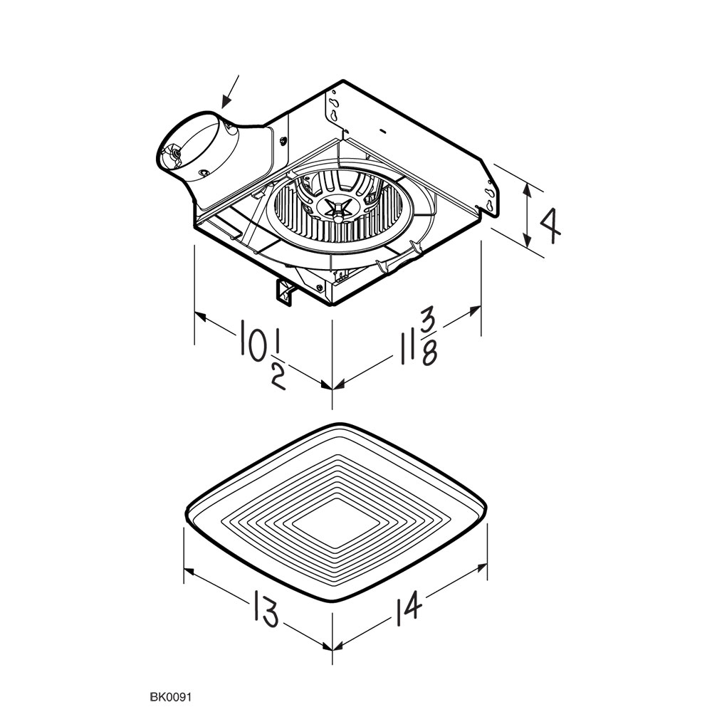 Lo-Profile Series Finish Pack, 50-80-100 Selectable CFM LP50100DCF