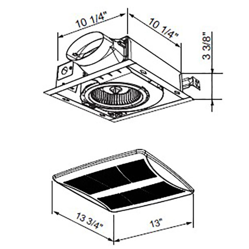 Lo-Profile 50/80/100 Selectable CFM Bathroom Exhaust Fan LP510R