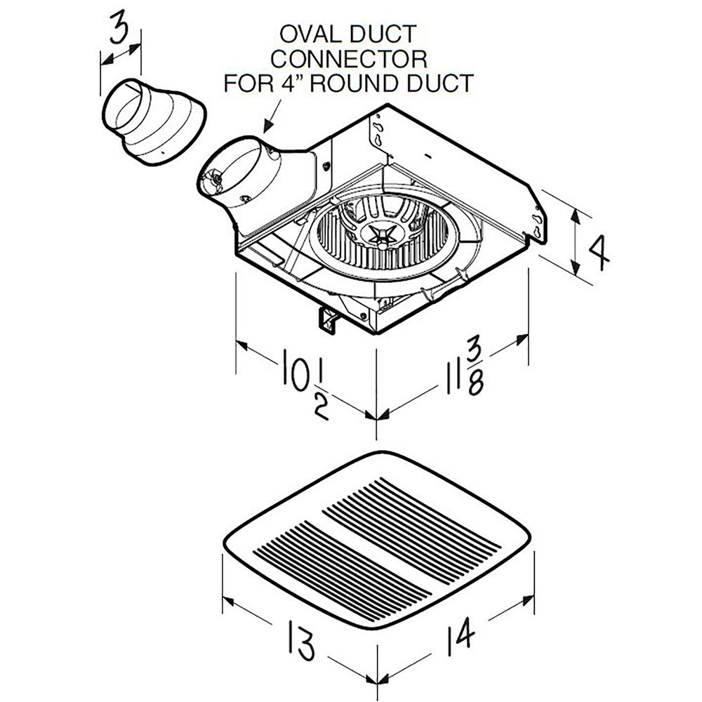 NuTone 80 CFM Ventilation Fan LPN80, product image 4 of 4
