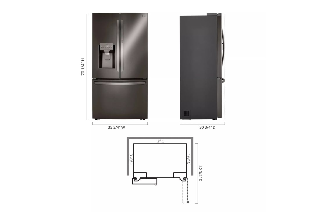 24 cu. ft. Smart wi-fi Enabled Door-in-Door® Counter-Depth Refrigerator with Craft Ice™ Maker LRFDC2406D