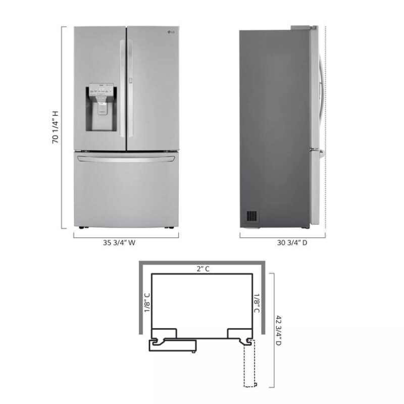 24 cu. ft. Smart wi-fi Enabled Door-in-Door® Counter-Depth Refrigerator with Craft Ice™ Maker LRFDC2406S