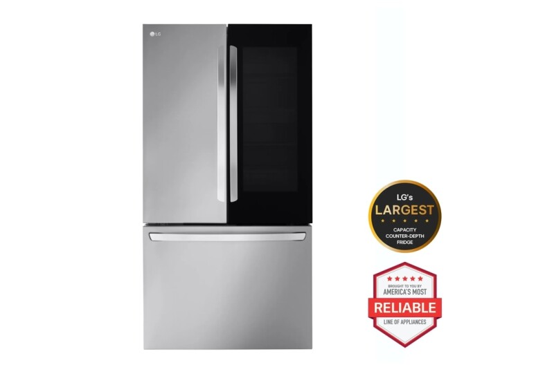 LG 27 cu. ft. Smart InstaView® Counter-Depth MAX™ French Door Refrigerator Print Proof Stainless Steel LRFGC2706S Picture 1