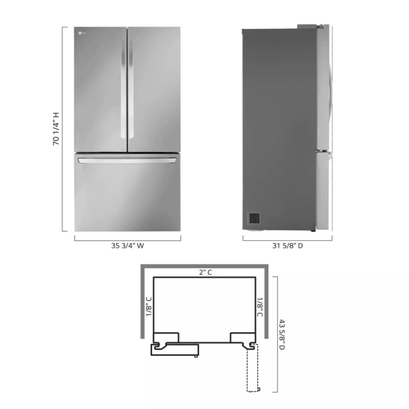 27 cu. ft. Smart Counter-Depth MAX™ French Door Refrigerator view 3