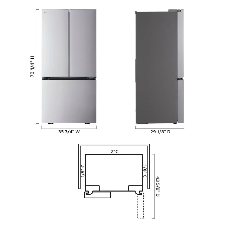 27 cu. ft. Smart Counter-Depth MAX™ French Door Refrigerator view 3