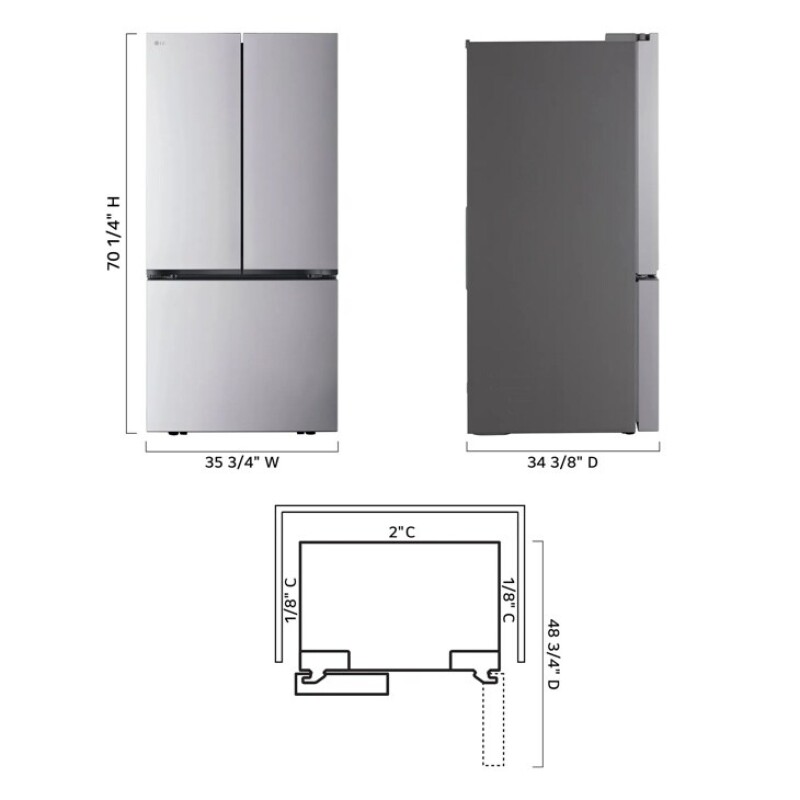 32 cu. ft. Smart Standard-Depth MAX™ French Door Refrigerator view 3